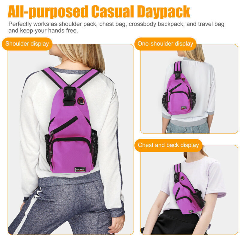 Men Women Sling Bag Chest Fanny Packs Cross Body Casual Sports Shoulder Backpack