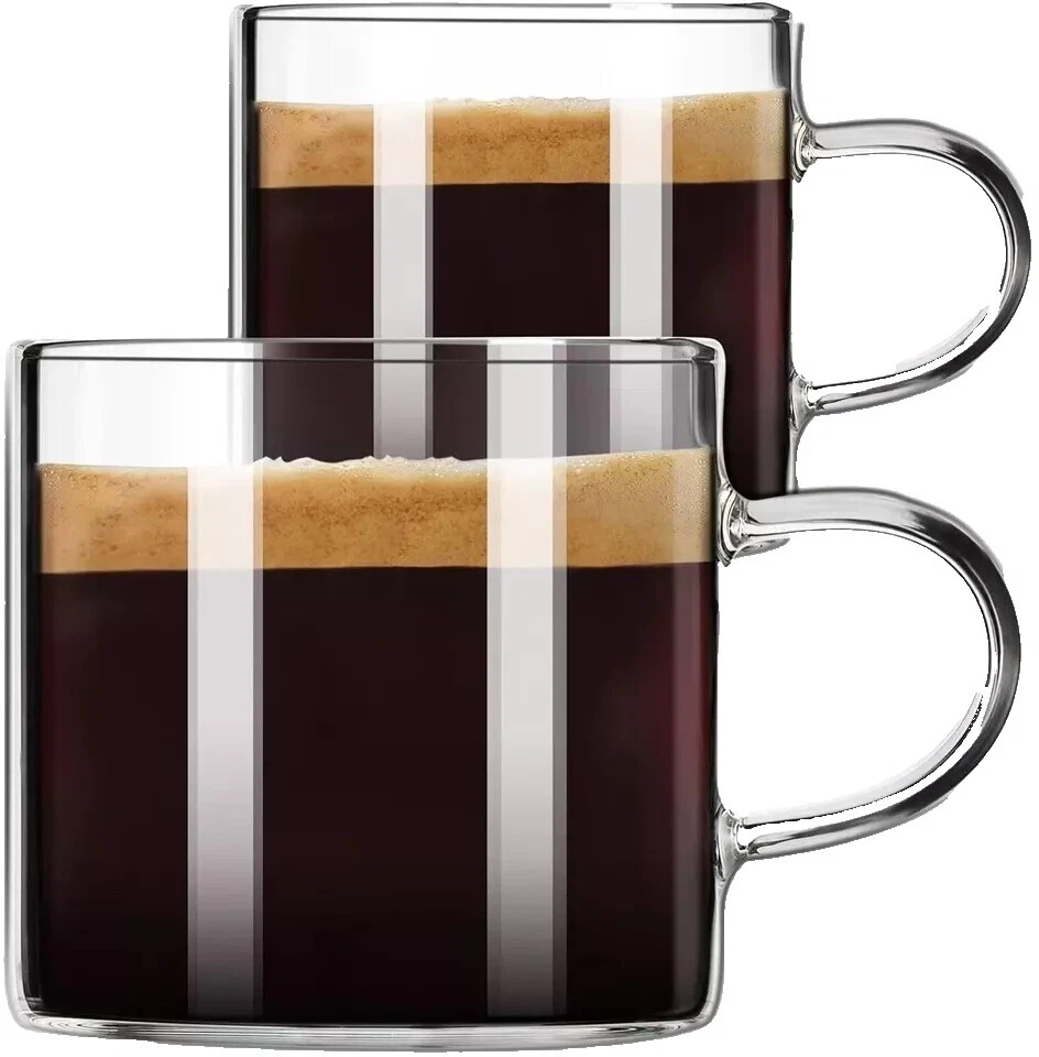 Tazas y platillos de Cristal Blanco