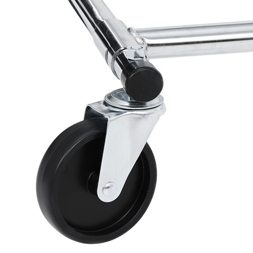 Sliver Garment Rack Rolling Closet Organizer Foldable Floor Hanger for Storage - Picture 20 of 20