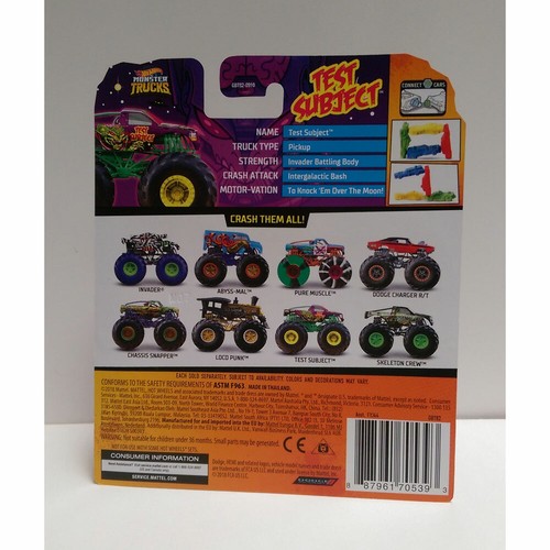 Hot Wheels Monster Truck SOGGETTO DI PROVA Veicolo Connect & Crash Car RUOTE GIGANTI! - Foto 7 di 7
