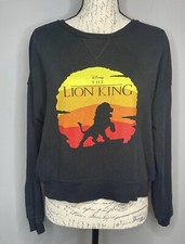 Disney The Lion King Black Cropped Sweatshirt Sunset Juniors Size: Large
