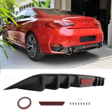Rear Diffuser 6-Fins Bumper Lip Splitter Wing Body Kits For Infiniti Q50 Q60 Q70
