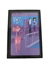 Shag Pink Panther Atomic Brunette Beauty Big City   4" x 6" MCM Framed Print