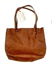 HAWKS & DOVES New Artisan Handmade Leather Tote Rusitc S Small MADE IN USA Brown