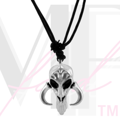 Mythosaur Star Wars Necklace Shiny Silver Mandalorian Design Pendant Pullcord - Picture 5 of 5