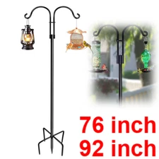 Adjustable Shepherds Hook for Outdoor 76/92 Inch Bird Feeder Pole Plant Basket