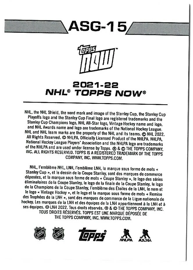 Jack Hughes 2021 NHL Topps NOW All-Star Stickers #ASG-15 SP 1/81 Devils - Image 2 of 2