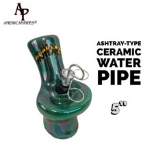 INHALE®️5" ASHTRAY CERAMIC WATERPIPE MADE IN USA DEFECT IN THE PICTURES!!!