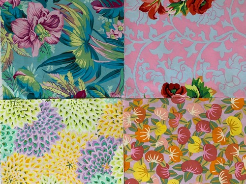 Kit de edredón Kaffe Fassett pastel floral parade, patrón y tela precortada - Imagen 4 de 12