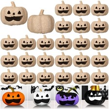 12 Pcs Small Paper Mache Pumpkins Bulk Halloween Craft Pumpkins to Paint Deco...