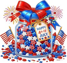 4th of July Diamond Art Kits for Adults, Special Shape Diamond Painting, Patriot