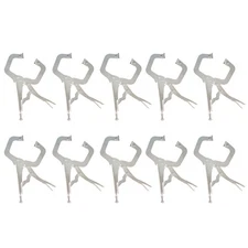 10pc 11" Swivel Pad Locking C-Clamp Locking Pliers With Entrained Rotary Gasket