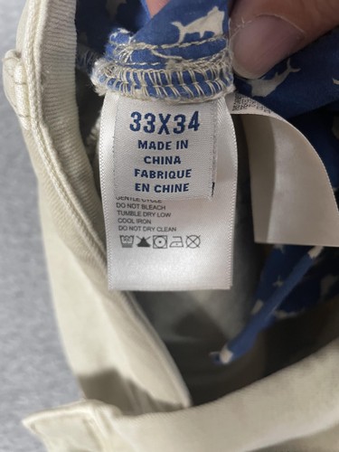 Tommy Bahama Pants Mens 33x34 Khaki Beige Stretch Flat Front Casual Dolphin Logo - Picture 12 of 13