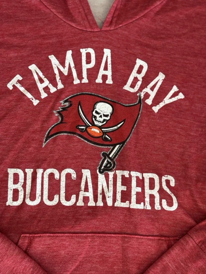 Sudadera con capucha para mujer Tampa Bay Buccaneers Fanatics cuello en V suéter rojo jaspeado talla XL Foto 3 de 4