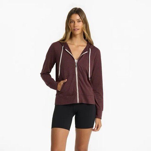VUORI Women’s Halo Performance Hoodie Cerise Heather Full Zip Size Large