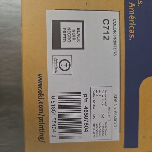 GENUINE OKI Data C712 Toner Cartridge Black Okidata 46507604 NEW - 第 2/4 張圖片