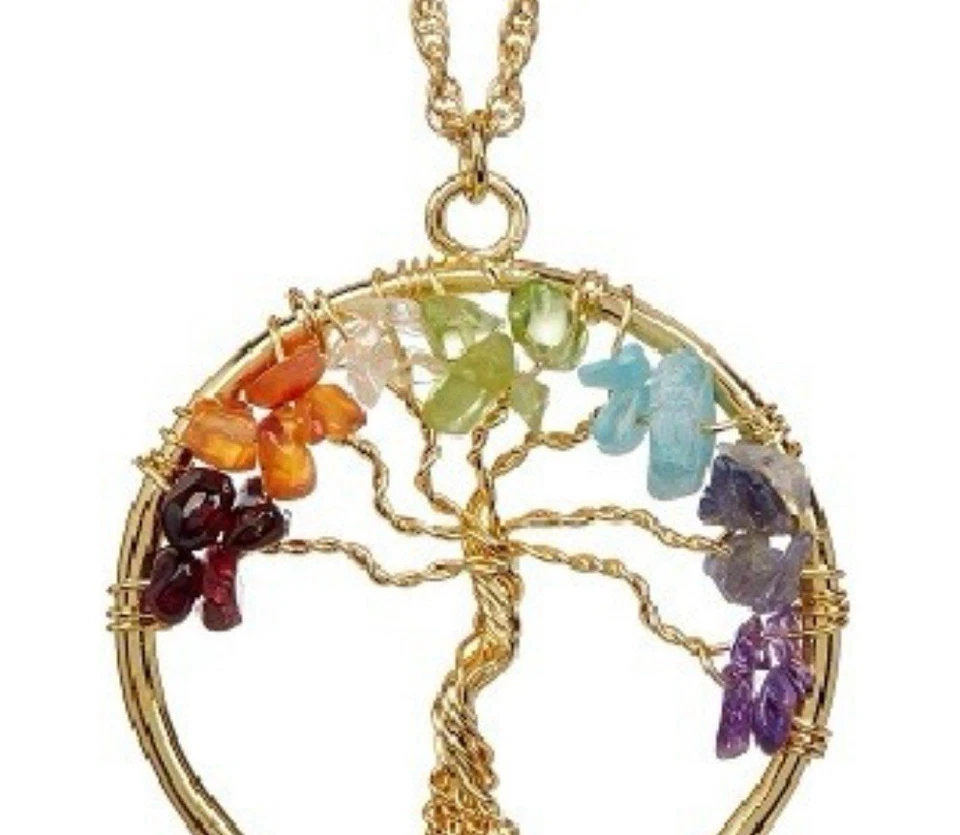 Collar Colgante Árbol de la Vida Bohemio - 18 Pulgadas Oro 14k Jugado Foto 4 de 4