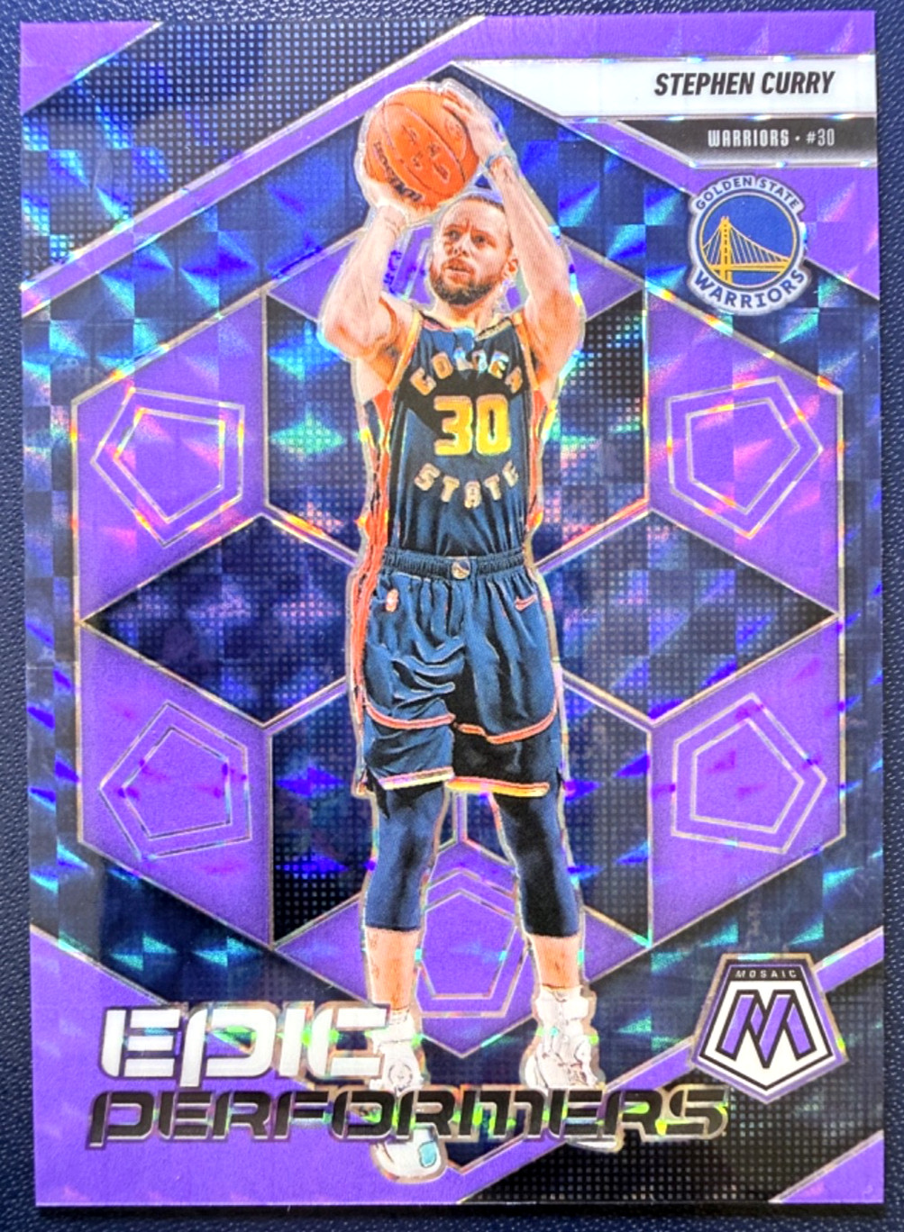 2024-25 Mosaic Stephen Curry Eipic Performers Purple Prizm /175 #3
