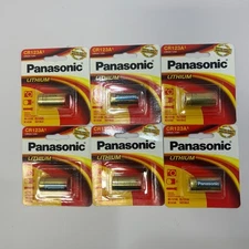 Lot of 6 Panasonic Lithium CR123A 3V Batteries  for Flashlight Camera  DL123A