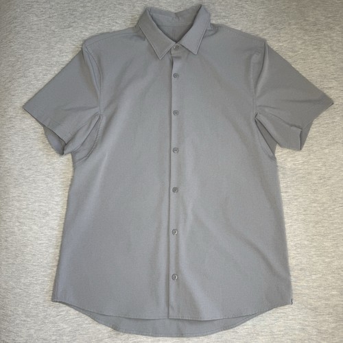 Lululemon Airing Easy Shirt ca. Kleine hellgussgraue Knopfleiste atmungsaktiv
