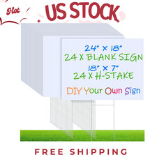 24pcs 18x24 Inch Blank Yard Signs - Weatherproof Garden Signs with Stakes