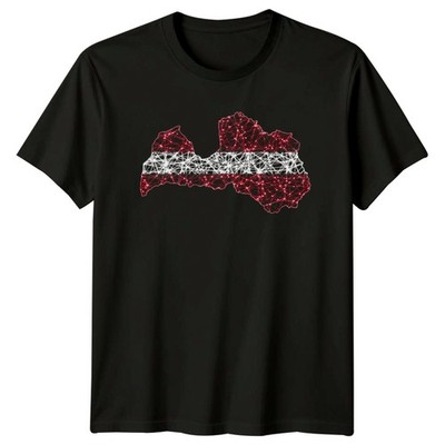 T-Shirt Lettland Karte Lettland Erbe Geographie Geburtstag Geschenk für Sie und Ihn