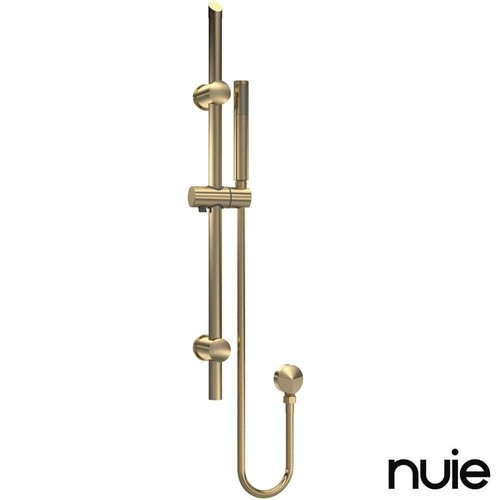 Nuie Arvan Brushed Brass Round Slider Rail Shower Kit - STY842 - Picture 1 of 7