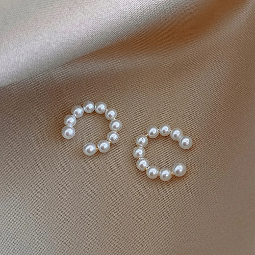 Pearl Ear Cuff Clip Earrings Non-Piercing Bone C-shaped Without Puncture - Picture 3 of 24