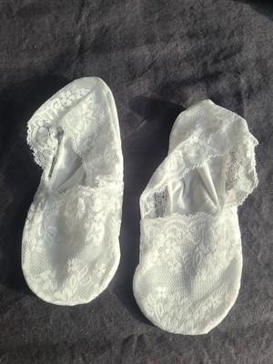 Sexy Women White Lace Stretch Booties Socks Slipper Grip Nonslip Lingerie Access