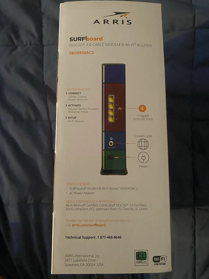 Arris SURFboard SBG6950AC2 DOCSIS 3.0 Cable Modem WiFi Router - Image 4 of 4