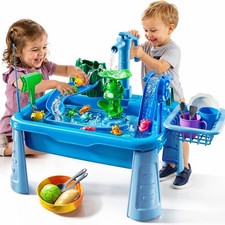 Water Table for Toddlers 1-3- Kids Play Sink with Pump and Running Water, Wat...