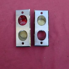 1961-64 Ford Galaxie Thunderbird Front Door Panel Light Bezels Lenses 2 Ni