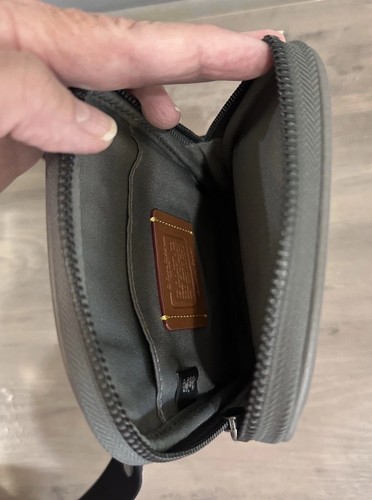 COACH CAJ37 Aden Crossbody Bag In Signature Leather Black Copper/Charcoal Gray - Picture 12 of 16
