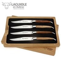 Laguiole En Aubrac - 4 Laguiole Steakmesser - Edition Weinrebe - Tischmesser Set
