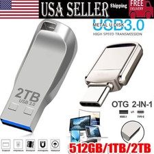 1TB 2TB Type C/USB-A USB 3.0 Flash Drive Thumb Drive Memory Stick for PC Laptop