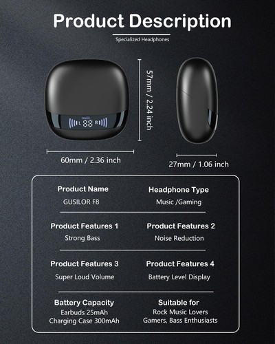 Wireless Bluetooth Earbuds - Super Loud Volume & Deep Bass, Noise Cancelling ... - Picture 8 of 8