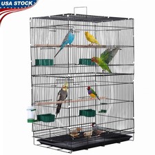 Bird Flight Cage 29" Hanging Metal Parakeet Cage for Cockatiels Parrot Parakeets