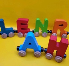 Wooden Name Train Letter Magnetic Alphabet L, E, N, R, A, H