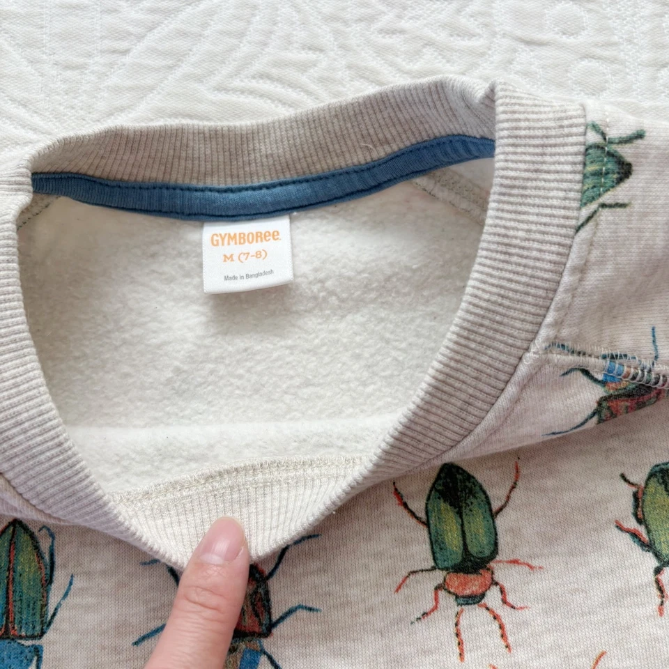 Sudadera Pullover Gymboree Niños Cuello Redondo, Estampado de Insectos (Talla M / 7-8) Foto 4 de 4