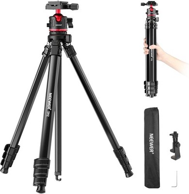 NEEWER Basics 169cm Reisestativ für Kamera, leichtes DSLR Stativ mit Kugelkopf