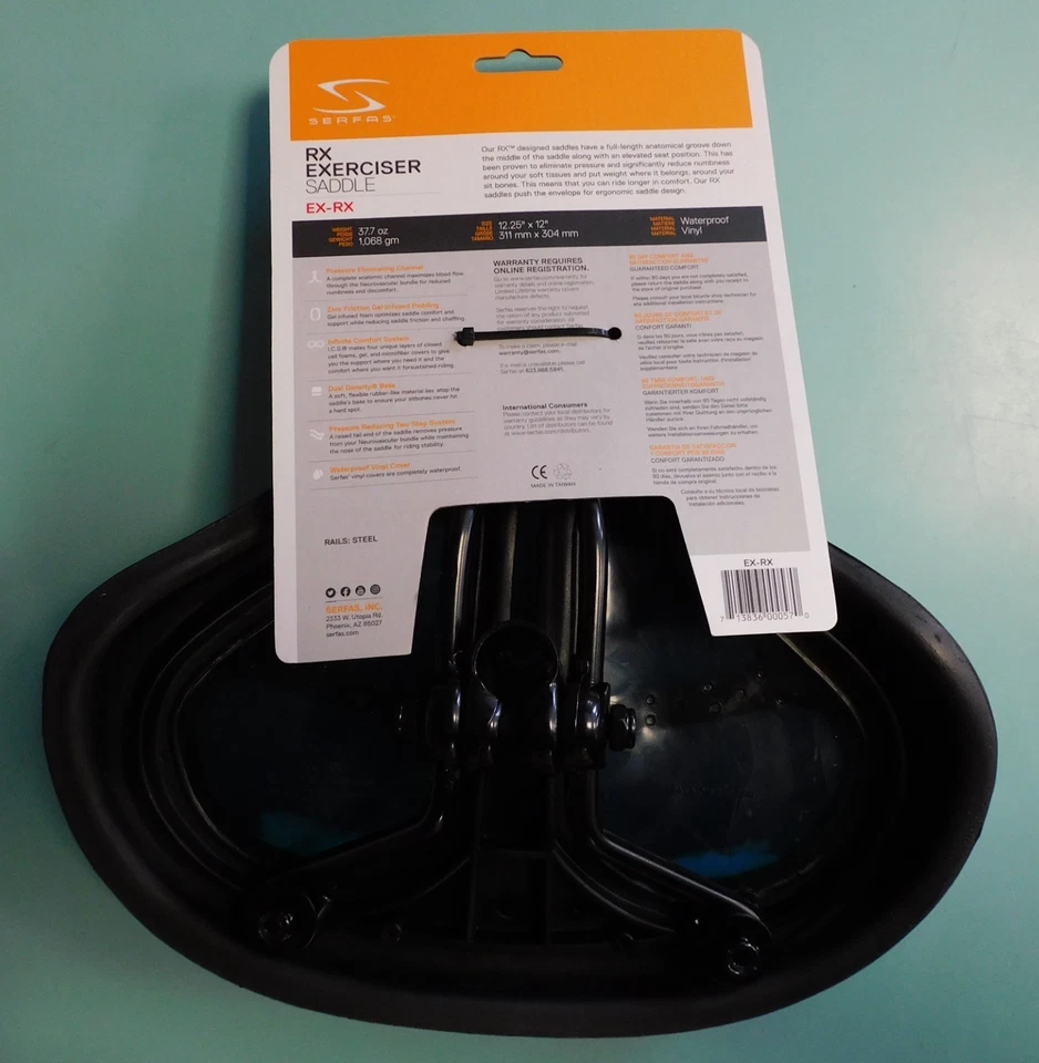 NUEVO Sillín Ejercitador Serfas RX Diseño Doble Barra con Cubierta de Vinilo Impermeable Foto 3 de 4