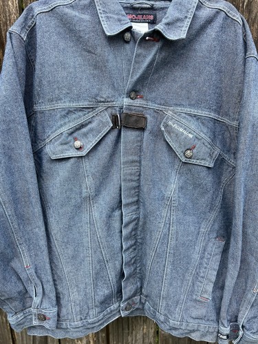 Vintage MoJeans Denim Jacket Mens Sz L Denim Hip Hop Maurice Malone Street 90s - Picture 3 of 10
