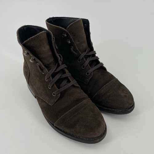 Thursday Mens Size US 7 Dark Brown Suede Leather Lace Up Arizona Captain Boots - Picture 2 of 15