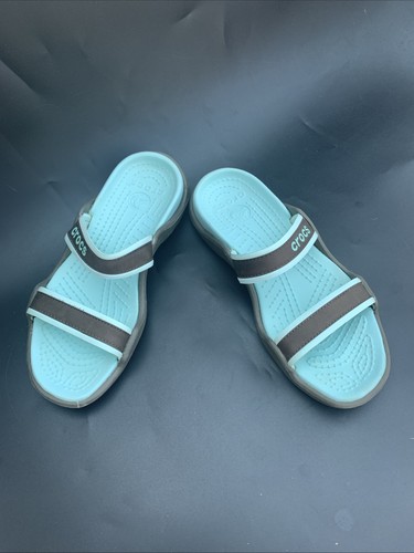 Crocs Women's 2 Strap Sandals Slip On Flat Size 6 - Picture 6 of 8