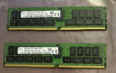 2X  SKYHynix 32GB 2Rx4 PC4-2666V-RB2-11 DDR4 ECC Registered Server RAM RDIMM