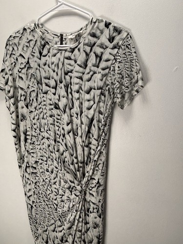 Helmut Lang WomenStrata Twist-Front Jersey Knit Midi Dress Animal Print size S - Picture 5 of 17
