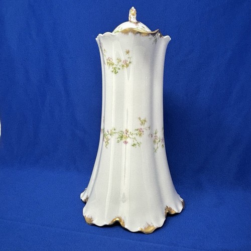 Antique Haviland Limoges Porcelain Floral Chocolate Pot Gold Accents 10.5" - Picture 6 of 20