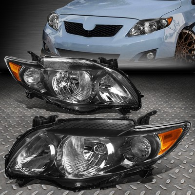 #ad FOR 09 10 TOYOTA COROLLA BLACK HOUSING AMBER CORNER HEADLIGHT REPLACEMENT LAMPS $68.88