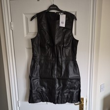 Warehouse Ruffle Pu Dress Size 16 New With Tags
