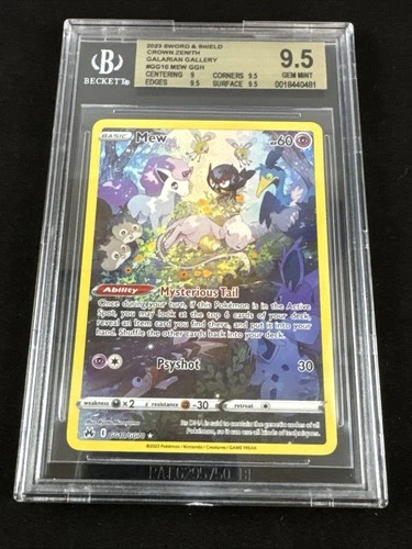 Pokemon Mew GG10/GG70 Crown Zenith Galarian Gallery Beckett BGS 9.5 GEM MINT